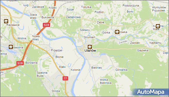 mapa Ulanów powiat niżański, Ulanów powiat niżański na mapie Targeo