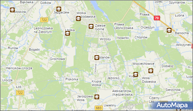 mapa Ustanów, Ustanów na mapie Targeo