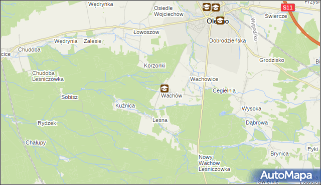 mapa Wachów, Wachów na mapie Targeo