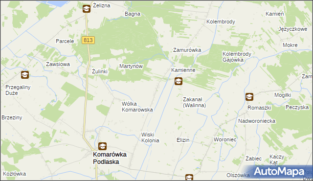 mapa Walinna, Walinna na mapie Targeo