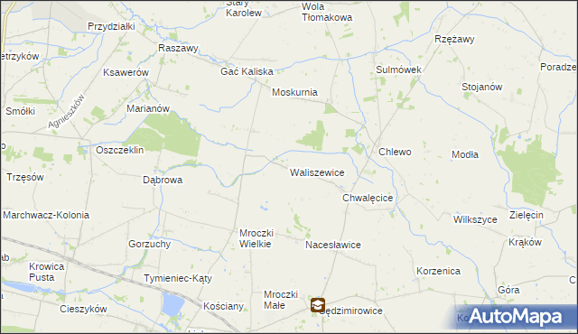 mapa Waliszewice, Waliszewice na mapie Targeo