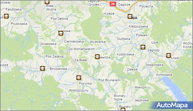 mapa Wawrzka, Wawrzka na mapie Targeo