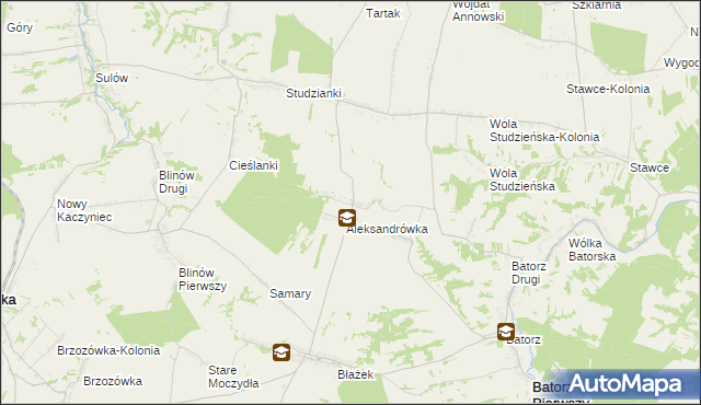 mapa Węglinek gmina Batorz, Węglinek gmina Batorz na mapie Targeo