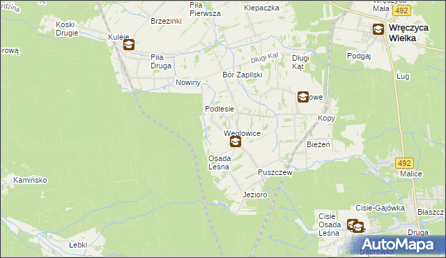 mapa Węglowice, Węglowice na mapie Targeo