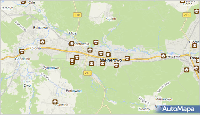 mapa Wejherowo, Wejherowo na mapie Targeo