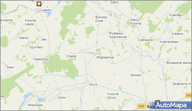 mapa Wiązownica gmina Radziłów, Wiązownica gmina Radziłów na mapie Targeo