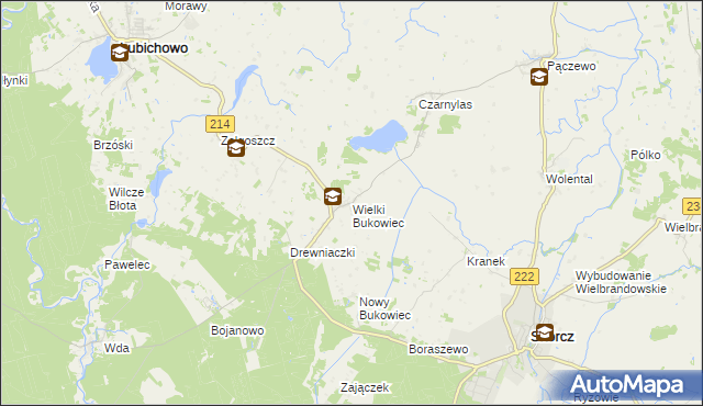 mapa Wielki Bukowiec, Wielki Bukowiec na mapie Targeo