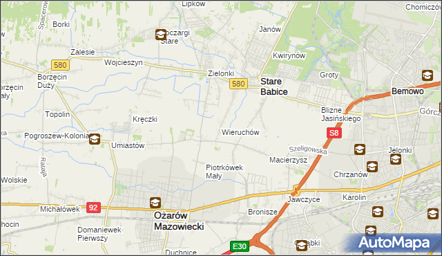 mapa Wieruchów, Wieruchów na mapie Targeo