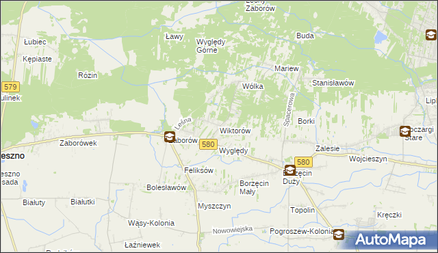 mapa Wiktorów gmina Leszno, Wiktorów gmina Leszno na mapie Targeo