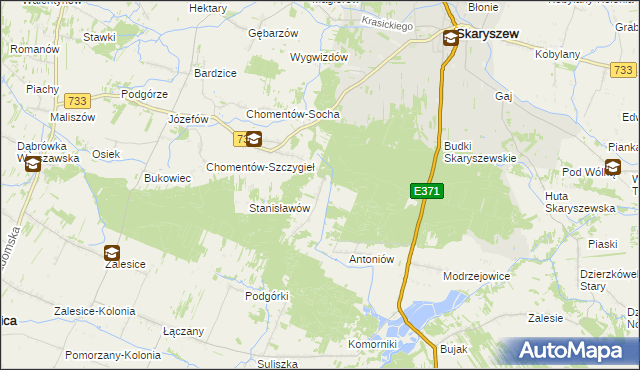 mapa Wilczna gmina Skaryszew, Wilczna gmina Skaryszew na mapie Targeo