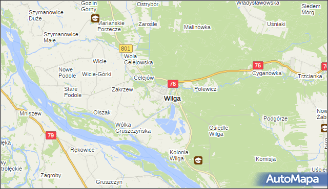 mapa Wilga, Wilga na mapie Targeo