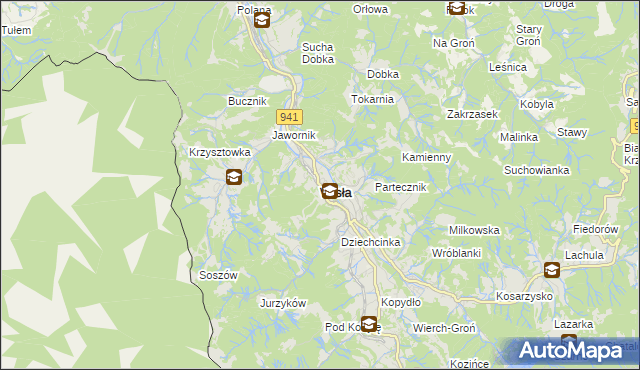 mapa Wisła, Wisła na mapie Targeo