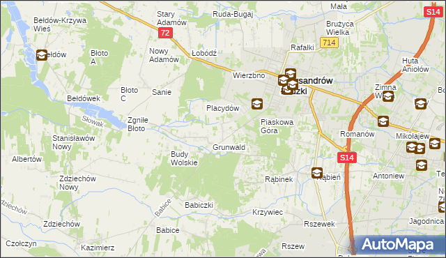 mapa Wola Grzymkowa, Wola Grzymkowa na mapie Targeo