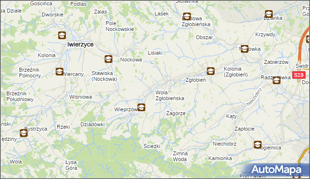 mapa Wola Zgłobieńska, Wola Zgłobieńska na mapie Targeo