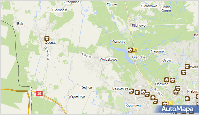 mapa Wołczkowo, Wołczkowo na mapie Targeo