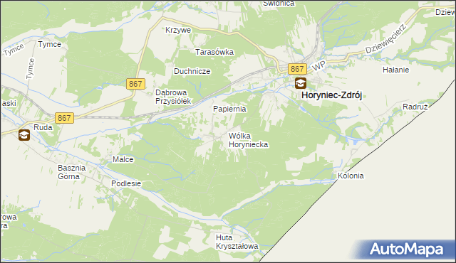 mapa Wólka Horyniecka, Wólka Horyniecka na mapie Targeo