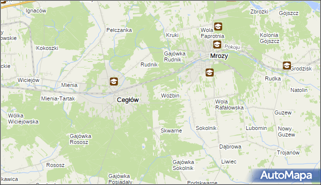 mapa Woźbin, Woźbin na mapie Targeo