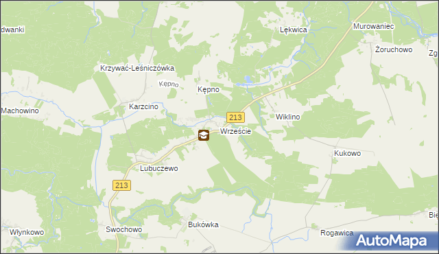 mapa Wrzeście gmina Słupsk, Wrzeście gmina Słupsk na mapie Targeo