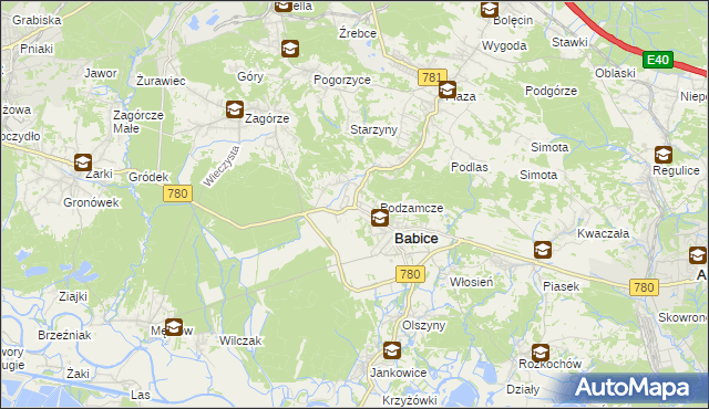 mapa Wygiełzów gmina Babice, Wygiełzów gmina Babice na mapie Targeo