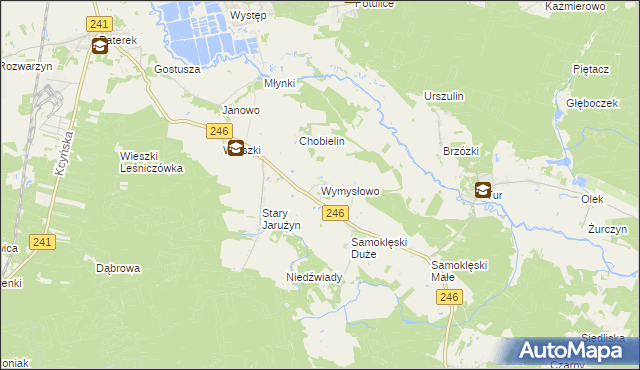 mapa Wymysłowo gmina Szubin, Wymysłowo gmina Szubin na mapie Targeo
