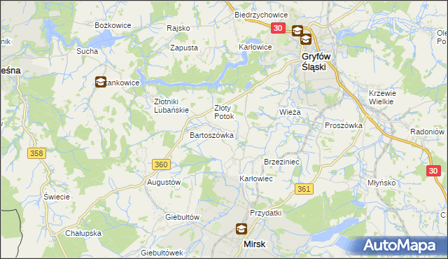 mapa Zacisze gmina Leśna, Zacisze gmina Leśna na mapie Targeo