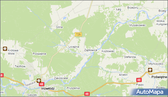 mapa Żądłowice, Żądłowice na mapie Targeo