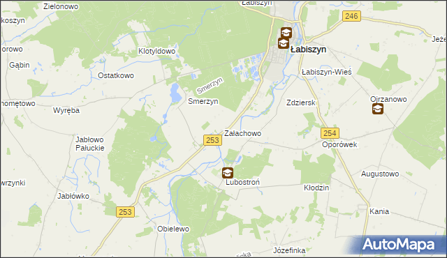 mapa Załachowo, Załachowo na mapie Targeo