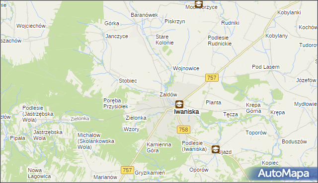 mapa Zaldów, Zaldów na mapie Targeo