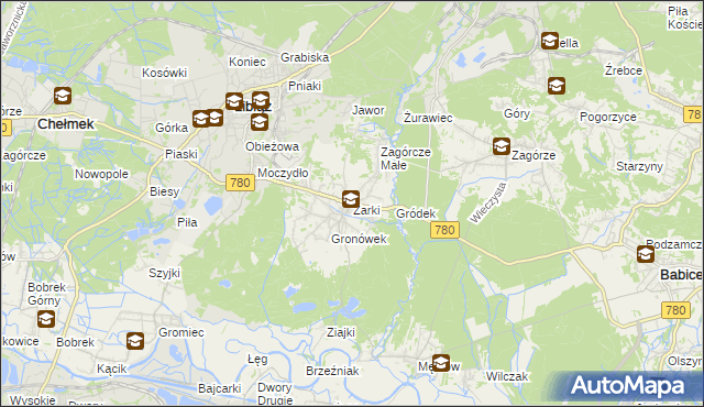 mapa Żarki gmina Libiąż, Żarki gmina Libiąż na mapie Targeo