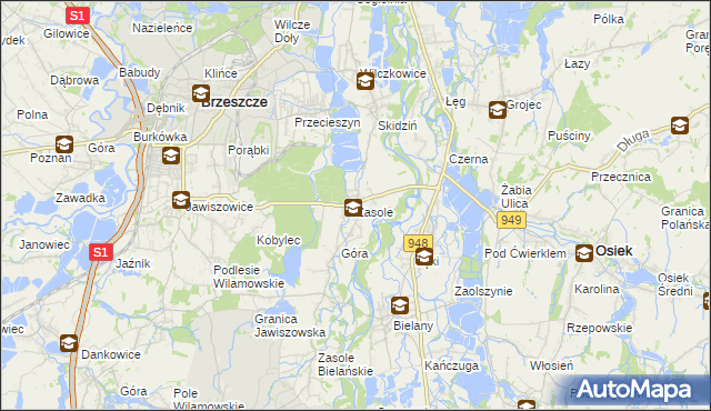 mapa Zasole, Zasole na mapie Targeo