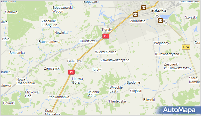 mapa Zawistowszczyzna, Zawistowszczyzna na mapie Targeo