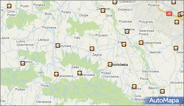 mapa Żeglce, Żeglce na mapie Targeo