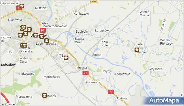 mapa Zgoda gmina Jarosław, Zgoda gmina Jarosław na mapie Targeo