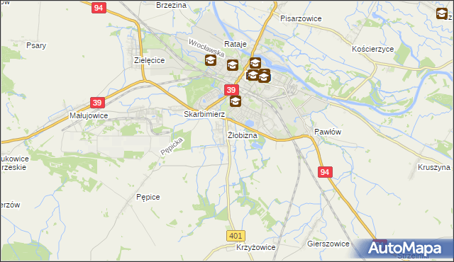 mapa Żłobizna, Żłobizna na mapie Targeo