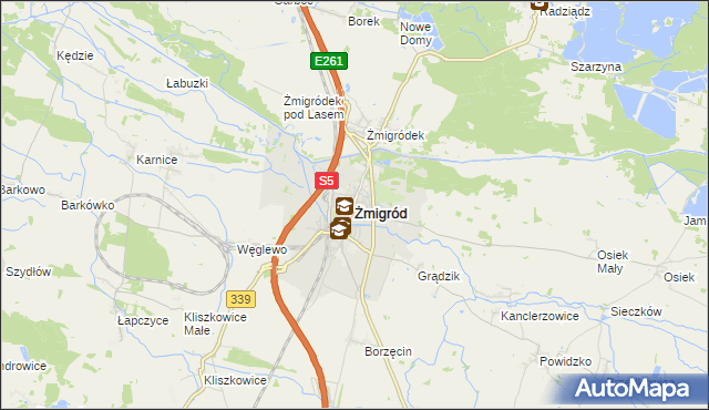 mapa Żmigród, Żmigród na mapie Targeo