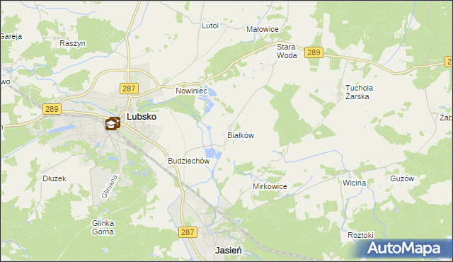 mapa Białków gmina Lubsko, Białków gmina Lubsko na mapie Targeo
