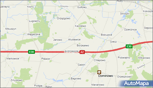 mapa Borzejewo, Borzejewo na mapie Targeo