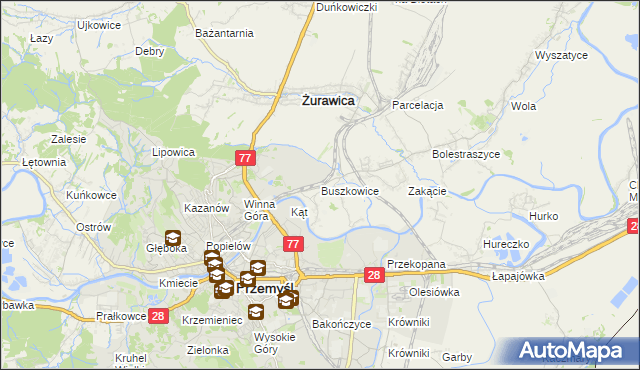 mapa Buszkowice gmina Żurawica, Buszkowice gmina Żurawica na mapie Targeo