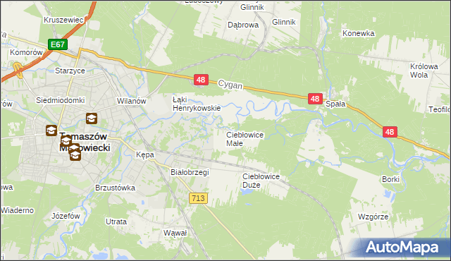mapa Ciebłowice Małe, Ciebłowice Małe na mapie Targeo