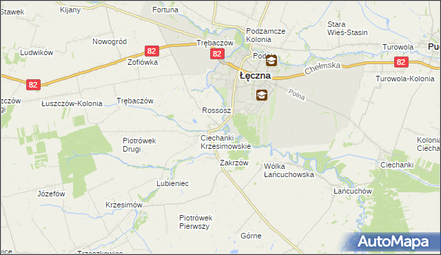 mapa Ciechanki Łęczyńskie, Ciechanki Łęczyńskie na mapie Targeo