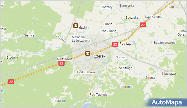 mapa Czersk powiat chojnicki, Czersk powiat chojnicki na mapie Targeo