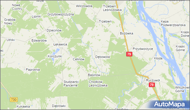 mapa Dębowola, Dębowola na mapie Targeo
