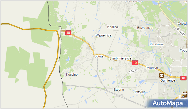 mapa Dołuje, Dołuje na mapie Targeo