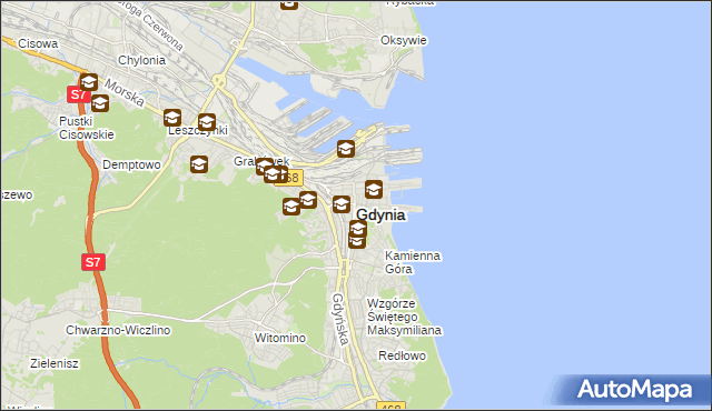 mapa Gdyni, Gdynia na mapie Targeo
