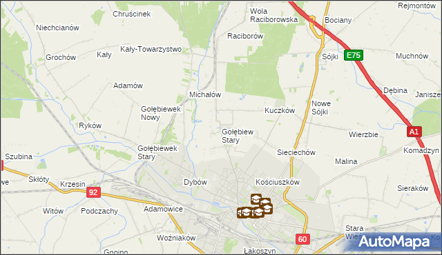 mapa Gołębiew Stary, Gołębiew Stary na mapie Targeo