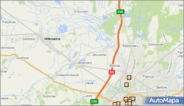 mapa Jakuszów, Jakuszów na mapie Targeo