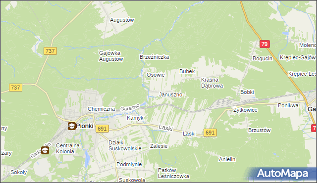 mapa Januszno, Januszno na mapie Targeo