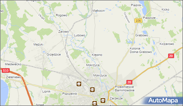 mapa Klępino, Klępino na mapie Targeo