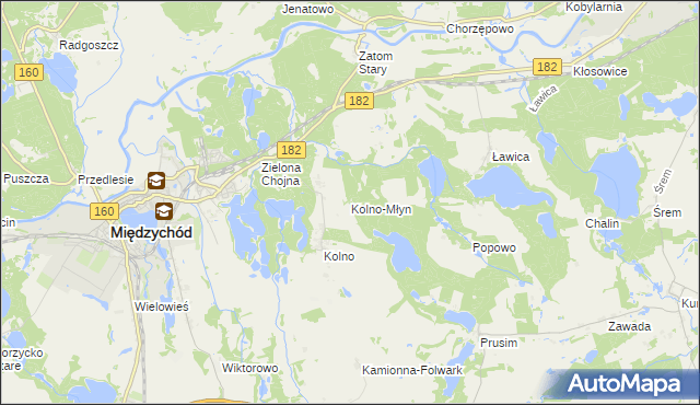 mapa Kolno-Młyn, Kolno-Młyn na mapie Targeo
