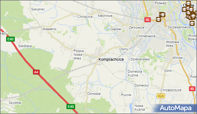 mapa Komprachcice, Komprachcice na mapie Targeo